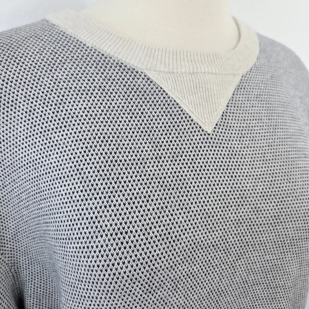 J. Crew Men's Cotton sweater in bird's-eye stitch Crew Neck Size XL